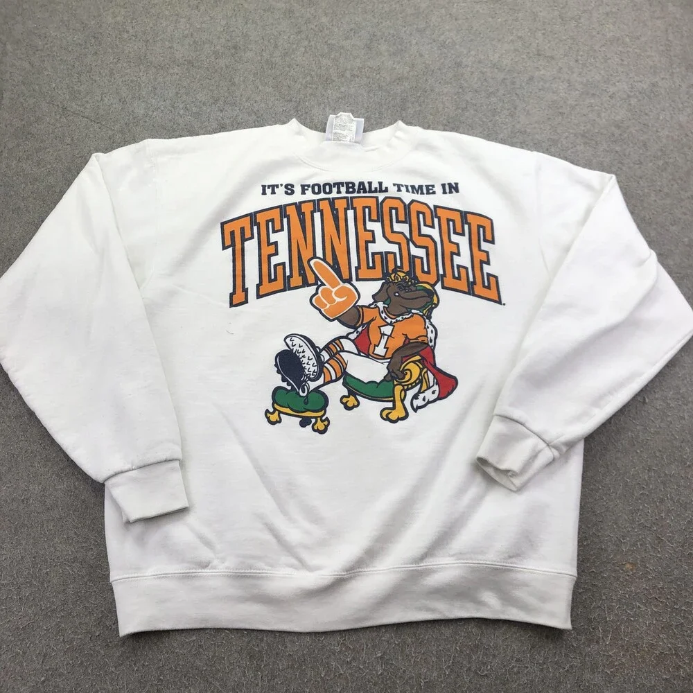 Tennessee Volunteers Sweatshirt Mens Large White NCAA Football Graphic Champion